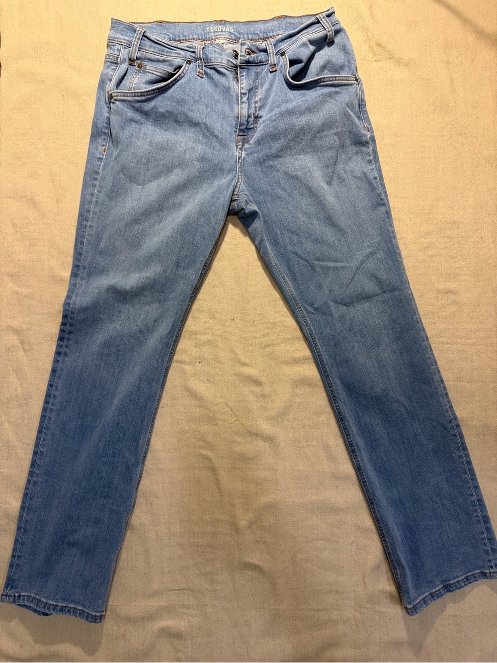 Tecovas Men’s 34x30 Standard Jeans Medium Blue Stretch Denim Western Light Blue
